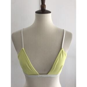 Solid & Striped Bikini Top Triangle Colorblock Swimwear